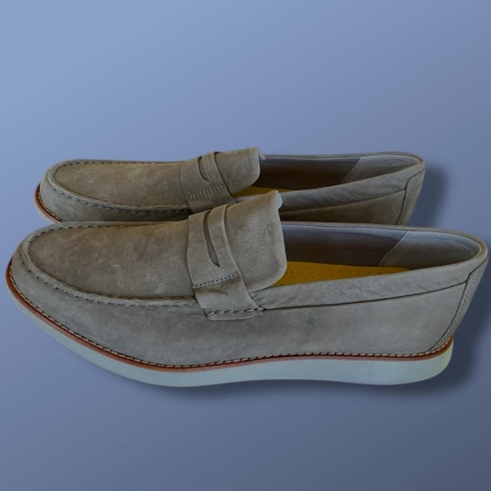 Sperry Men’s Suede Penny Loafers in Light Gray